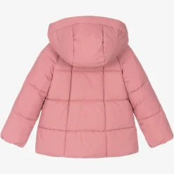 Girls Pink Hooded Puffer Coat