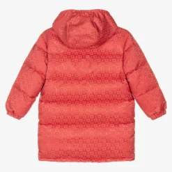 Girls Pink Hooded Puffer Coat