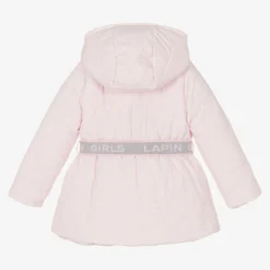 Girls Pink Hooded Puffer Coat