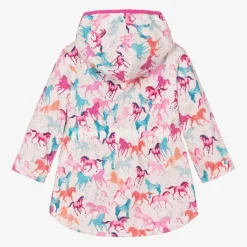 Girls Pink Horse Print Raincoat
