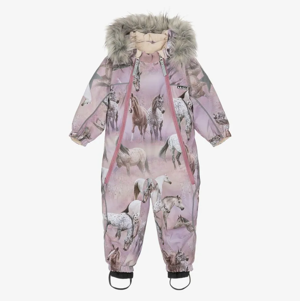 Girls Pink Horse Snowsuit