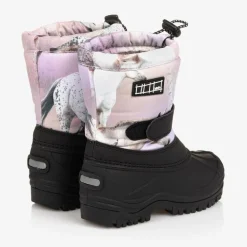 Girls Pink Horses Snow Boots