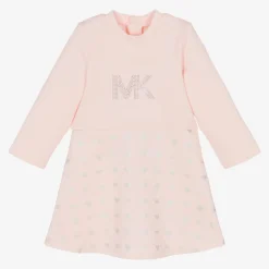 Girls Pink Jersey Monogram Dress