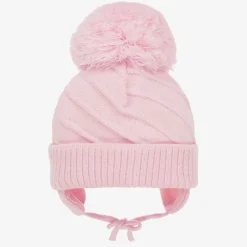 Girls Pink Jim Giant Pom-Pom Hat