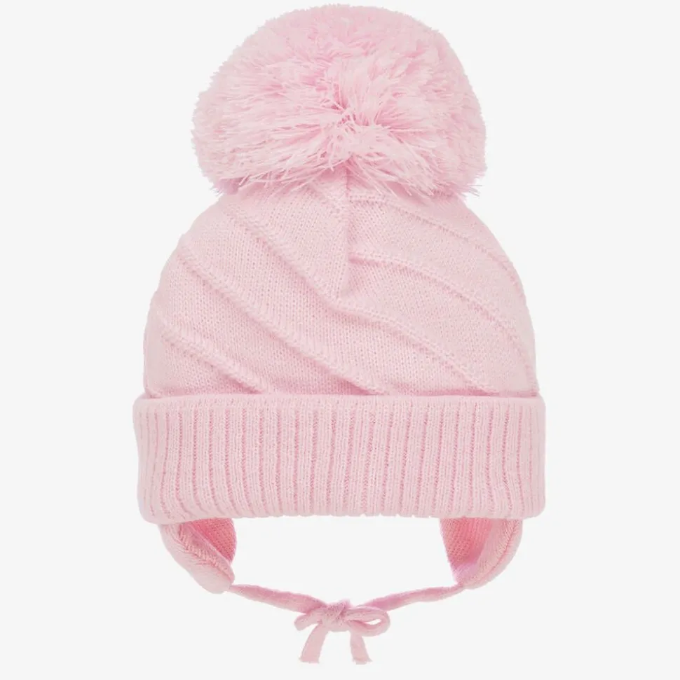 Girls Pink Jim Giant Pom-Pom Hat