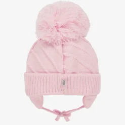 Girls Pink Jim Giant Pom-Pom Hat