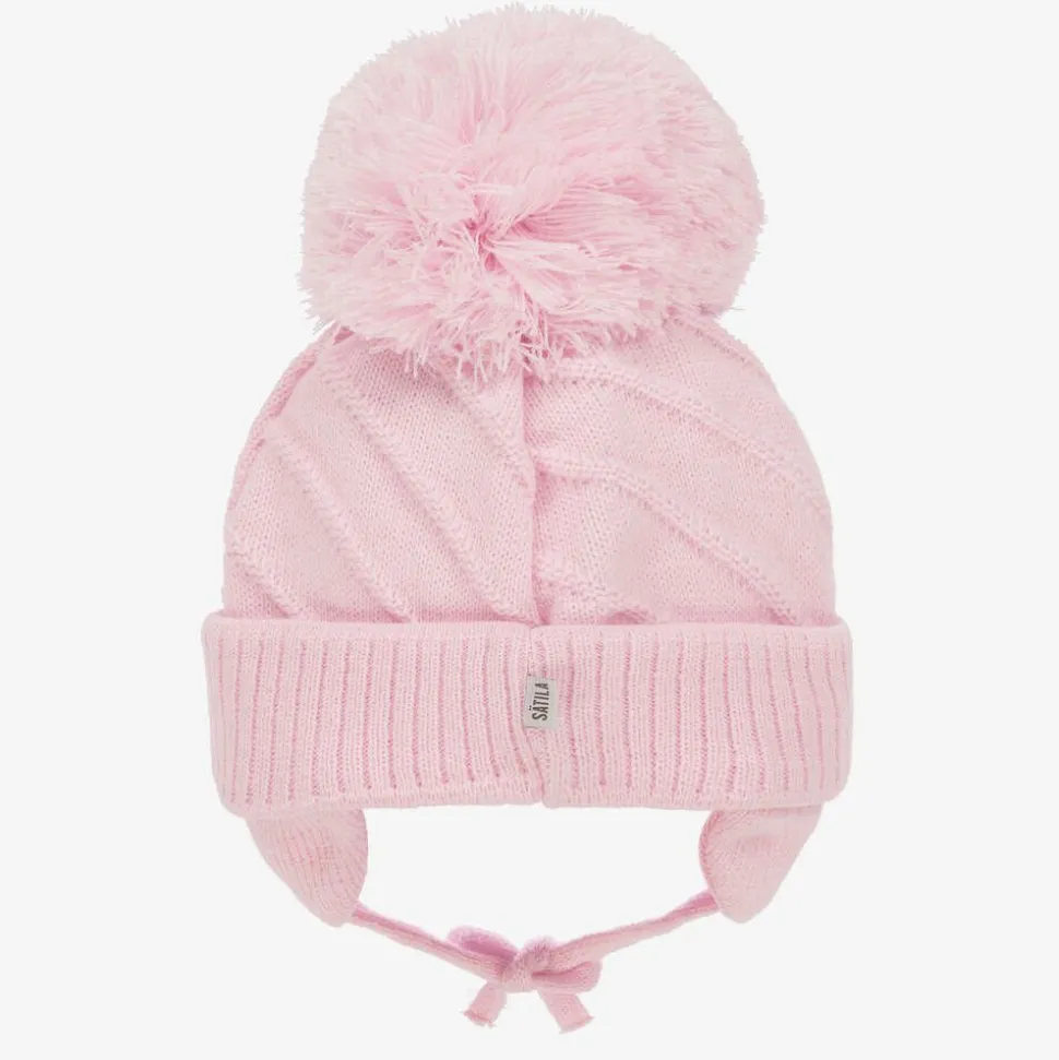 Girls Pink Jim Giant Pom-Pom Hat