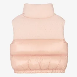 Girls Pink Knit & Down Padded Suzan Gilet