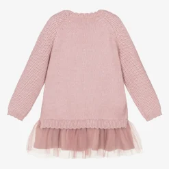 Girls Pink Knitted Dress
