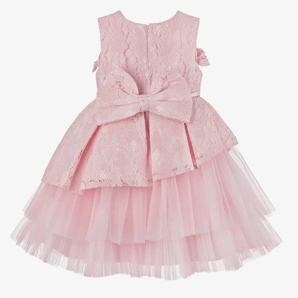 Girls Pink Lace & Tulle Dress