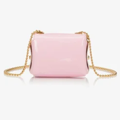 Girls Pink Leather Bow Bag (12cm)