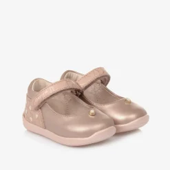 Girls Pink Leather First Walker Shoes
