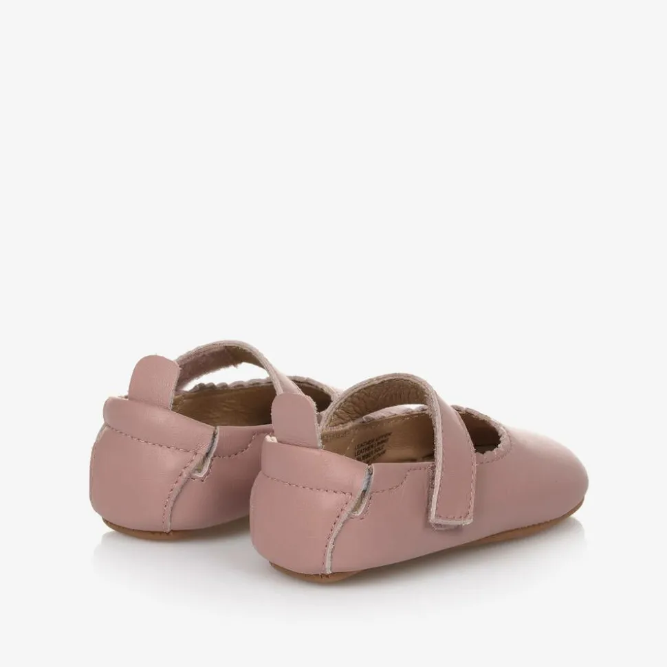 Girls Pink Leather First Walker Shoes