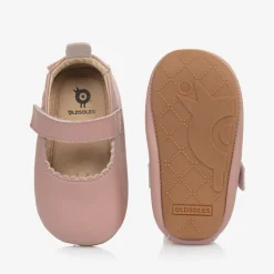 Girls Pink Leather First Walker Shoes