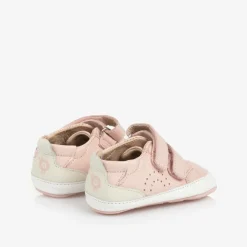 Girls Pink Leather First Walker Trainers