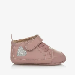 Girls Pink Leather First Walker Shoes
