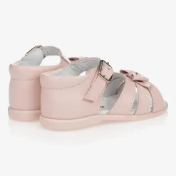 Girls Pink Leather Sandals