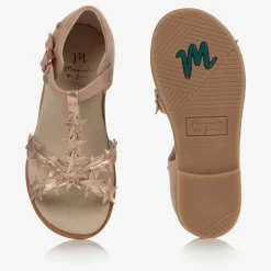 Girls Pink Leather Sandals