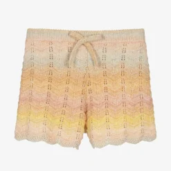 Girls Pink Ombré Cotton Knit Shorts