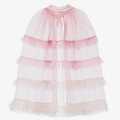 Girls Pink Ombré Tulle Cape