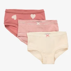 Girls Pink Organic Cotton Knickers (3 Pack)