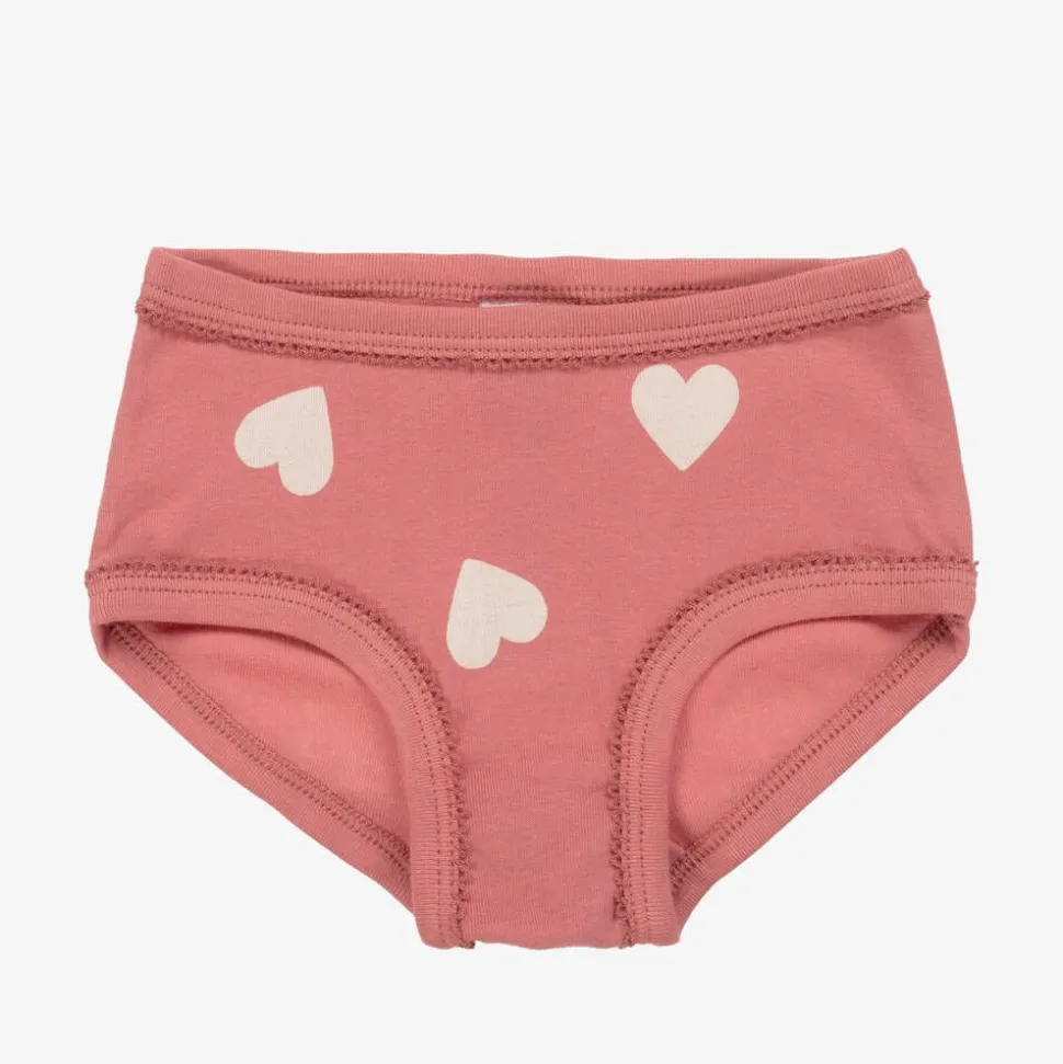 Girls Pink Organic Cotton Knickers (3 Pack)