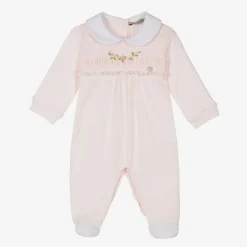 Girls Pink Organic Cotton Babygrow