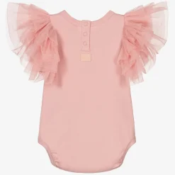 Girls Pink Organic Cotton Bodysuit