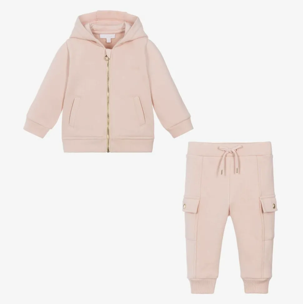 Girls Pink Organic Cotton Tracksuit