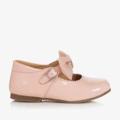 Girls Pink Patent Bow Shoes