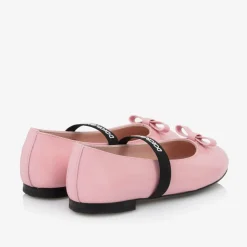 Girls Pink Patent Leather Ballerina Flats