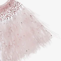 Girls Pink Pearl Tulle Cape
