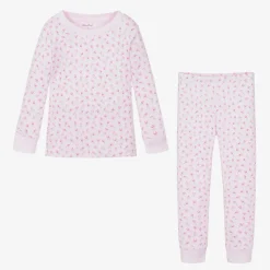 Girls Pink Pima Cotton Tulip Blossom Pyjamas
