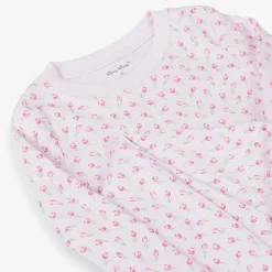 Girls Pink Pima Cotton Tulip Blossom Pyjamas