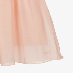 Girls Pink Pleated Wool Dress