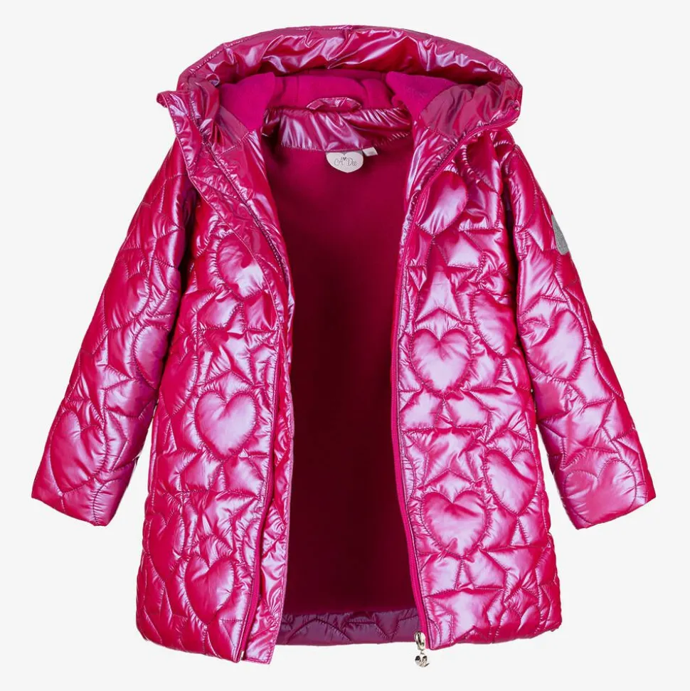Girls Pink Quilted Coat