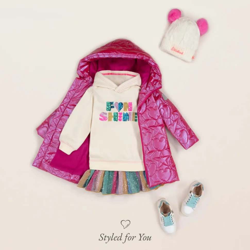 Girls Pink Quilted Coat