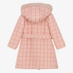 Girls Pink Quilted Coat