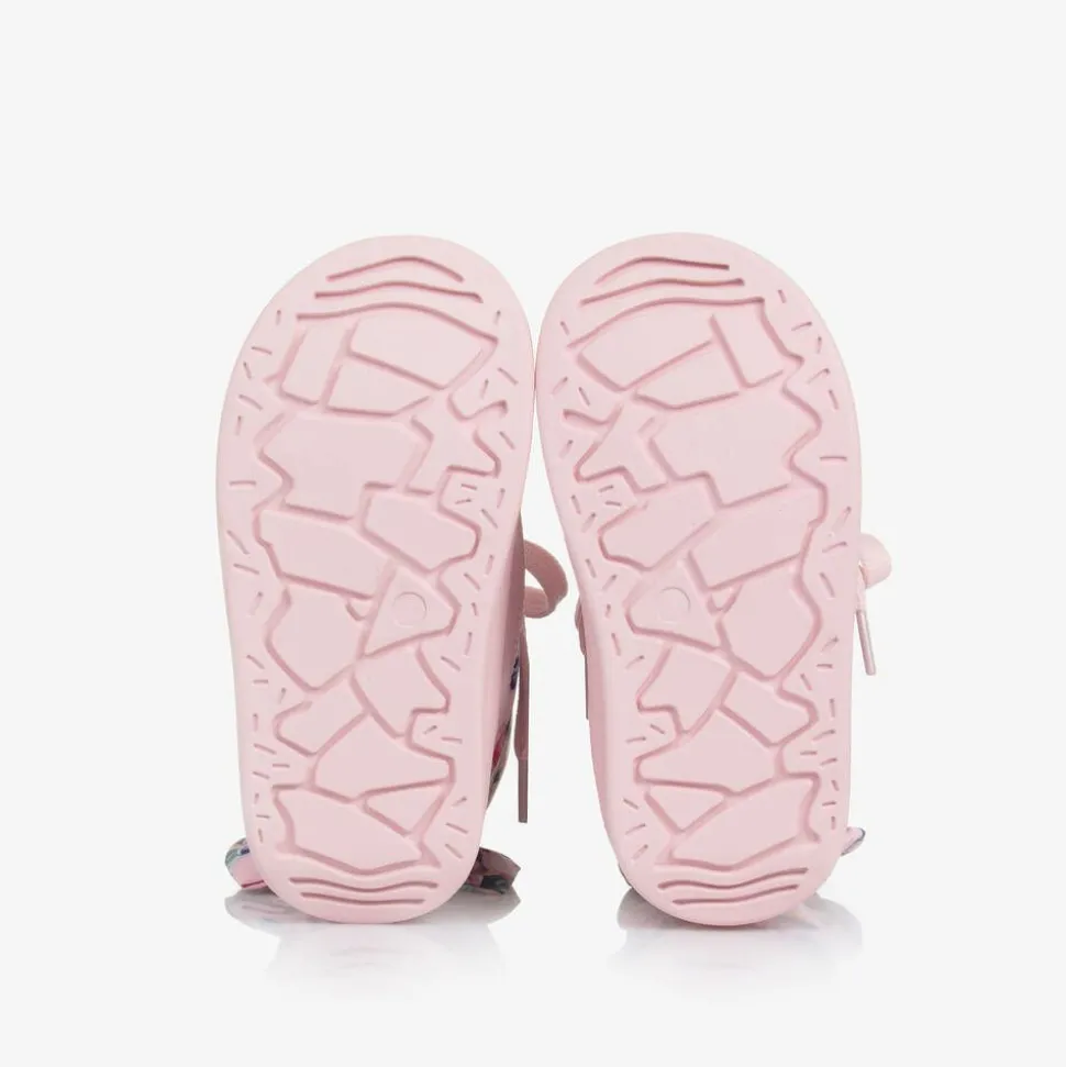 Girls Pink Quilted Flower Boots