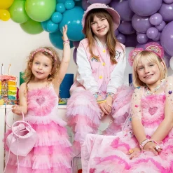 Girls Pink Rainbow Bead Hairband