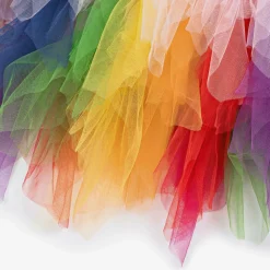 Girls Pink Rainbow Tulle Skirt