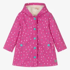 Girls Pink Raindrop Raincoat