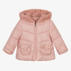 Girls Pink Reversible Coat