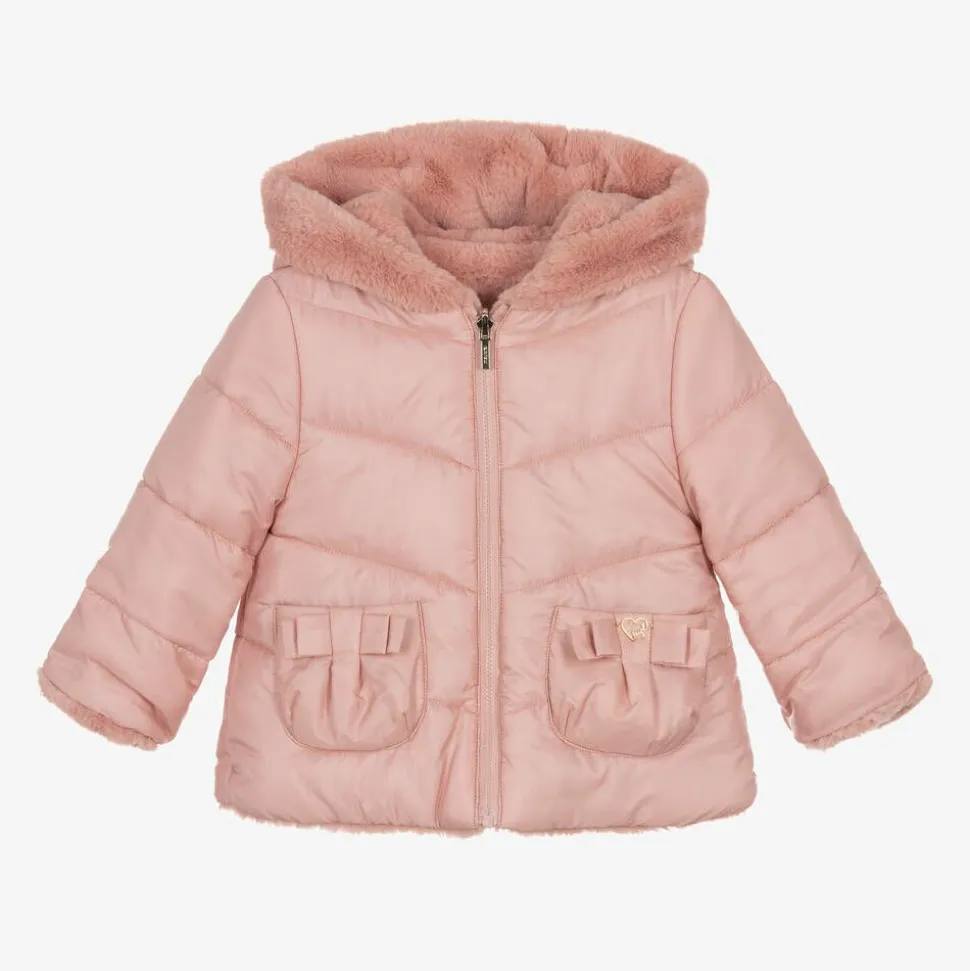 Girls Pink Reversible Coat