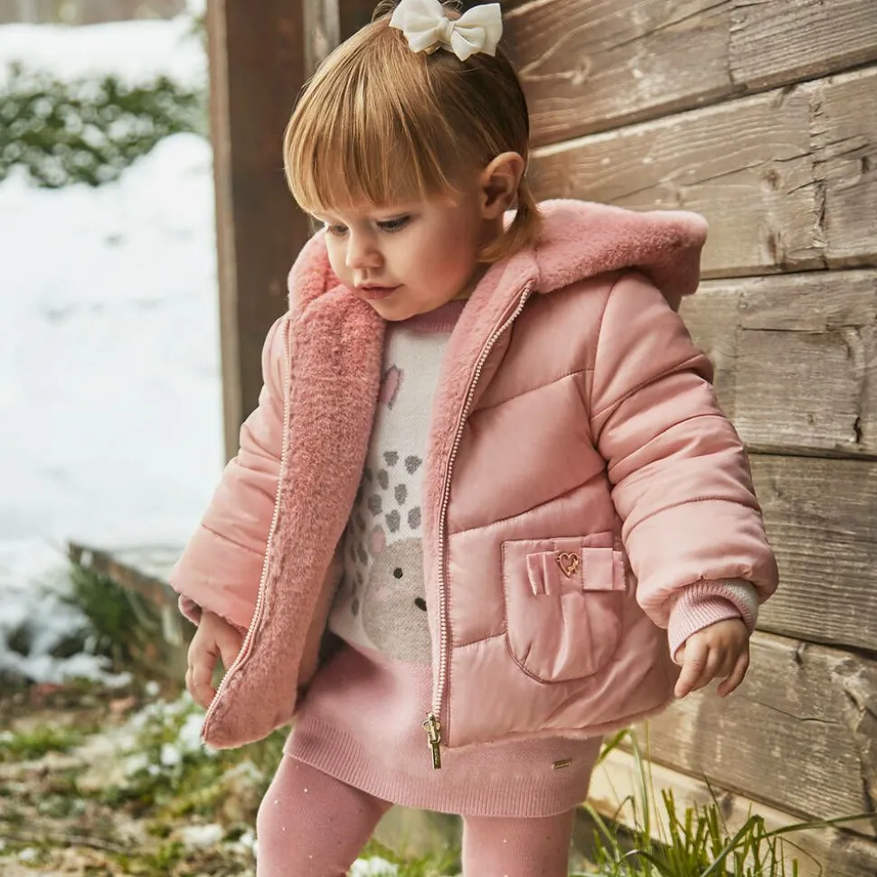 Girls Pink Reversible Coat
