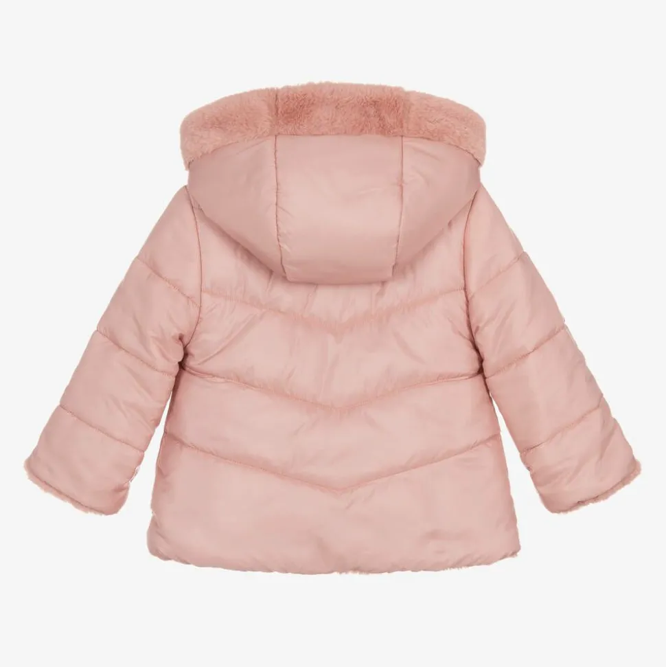 Girls Pink Reversible Coat