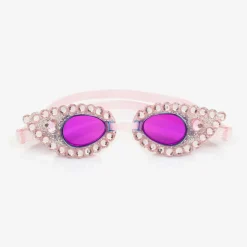 Girls Pink Rhinestone Splash Goggles