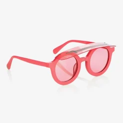 Girls Pink Round Visor Sunglasses