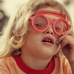 Girls Pink Round Visor Sunglasses