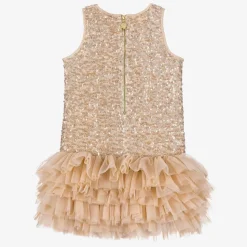 Girls Pink Sequin & Tulle Dress
